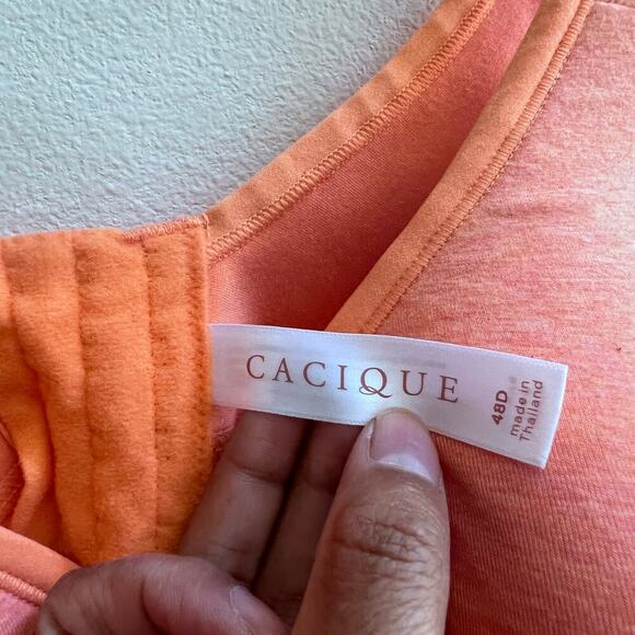 Cacique Full Coverage Supportive Bra Wide Strap Orange Women's Size 48D - Picture 4 of 6